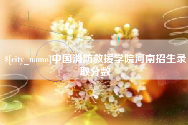 陆丰中国消防救援学院河南招生录取分数