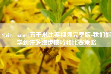 陆丰五千米比赛视频完整版-我们能学到许多跑步技巧和比赛策略
