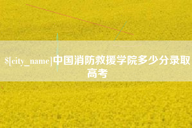 陆丰中国消防救援学院多少分录取高考