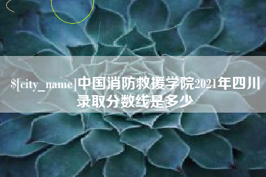 陆丰中国消防救援学院2021年四川录取分数线是多少