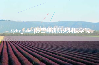 陆丰张雪峰讲防灾科技学院
