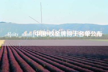 陆丰中国9枚金牌得主名单公布