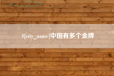 陆丰中国有多个金牌