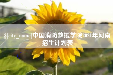 陆丰中国消防救援学院2021年河南招生计划表