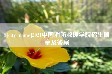 陆丰2021中国消防救援学院招生简章及答案