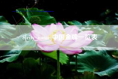 陆丰中国金牌一览表